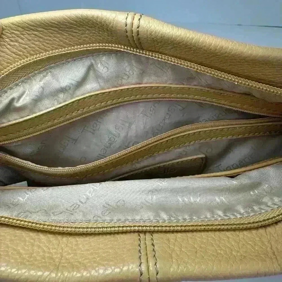 Tignanello Shoulder Bag Purse Handbag Genuine Leather Tan Brown - Picture 7 of 16